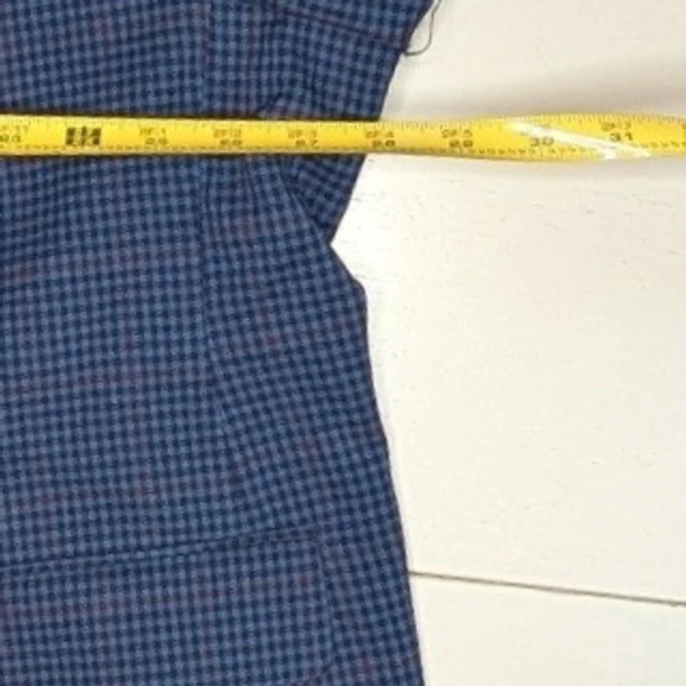Shaquille O'Neal Blazer Mens 56S Blue Plaid XLG Big & Tall Stretch‎ Two-Button